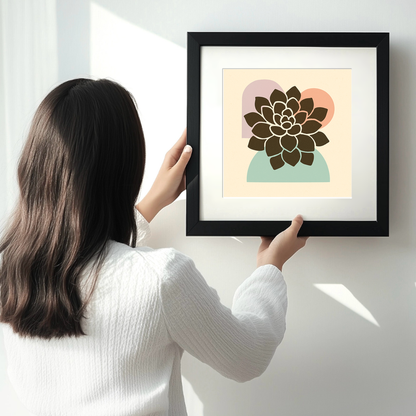 Flowers and Plants Linoprint-Style Art (c509)
