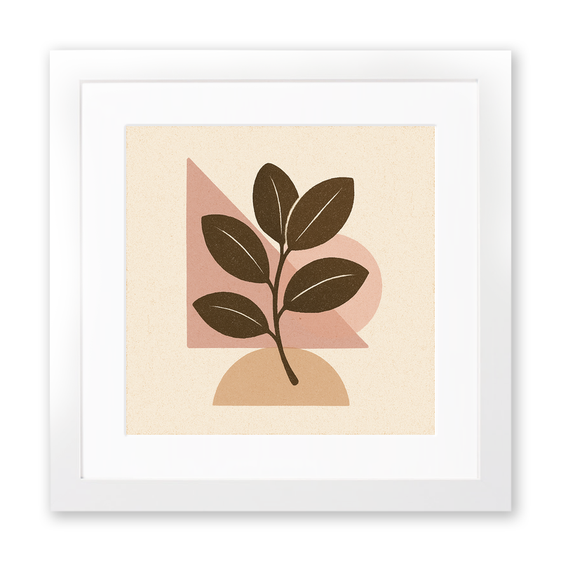Flowers and Plants Linoprint-Style Art (c495)