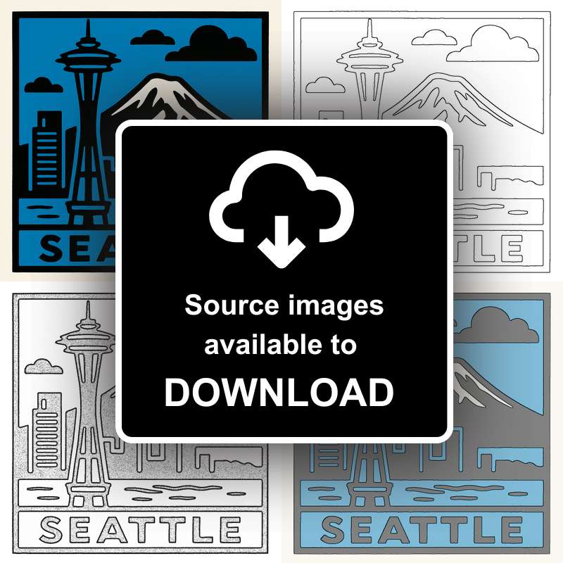 Cities Linoprint-Style Art (c93)