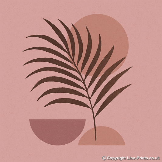 Flowers and Plants Linoprint-Style Art (c522)