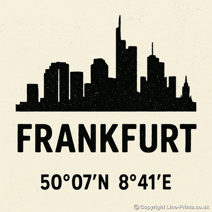Place Coordinates Linoprint-Style Art (c311)