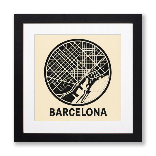 Maps Linoprint-Style Art (c21)