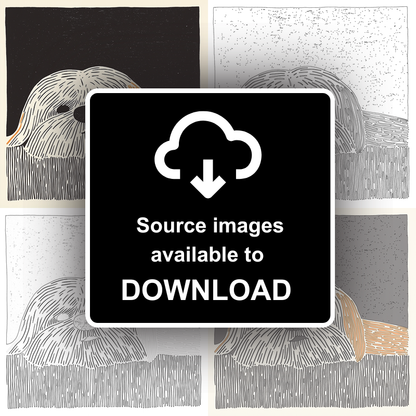 Shih Tzu Linoprint-Style Art (1486-1)