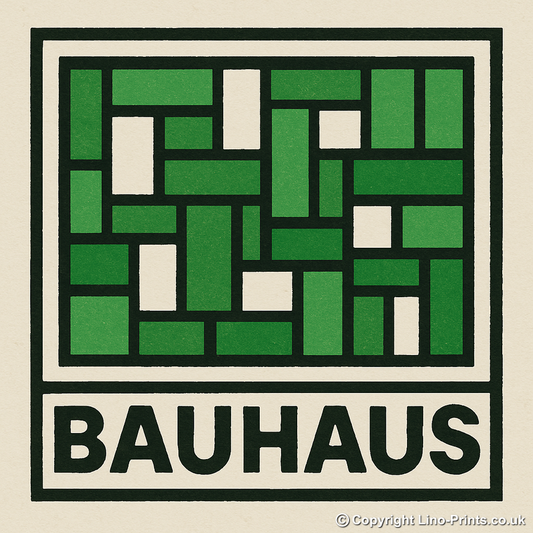 Bauhaus Design Linoprint-Style Art (c421)