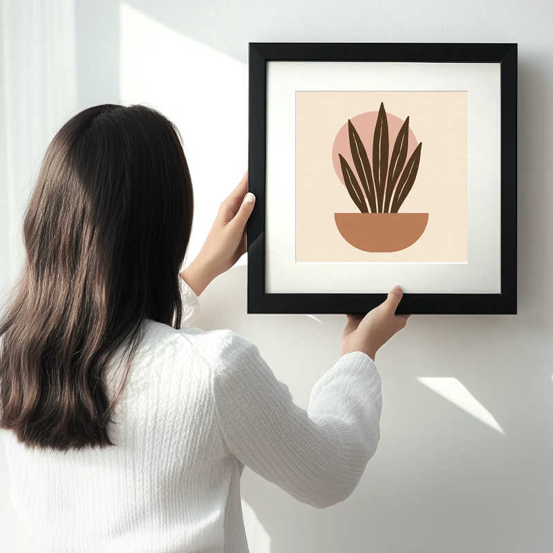 Flowers and Plants Linoprint-Style Art (c499)