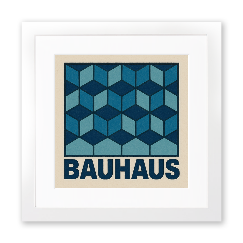 Bauhaus Design Linoprint-Style Art (c414)
