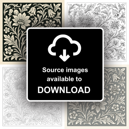 Flowers Linoprint-Style Art (c6)