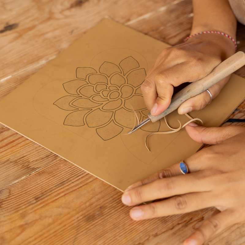 Flowers and Plants Linoprint-Style Art (c509)