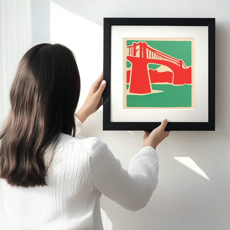 Clifton Suspension Bridge, Bristol Linoprint-Style Art (332-1)