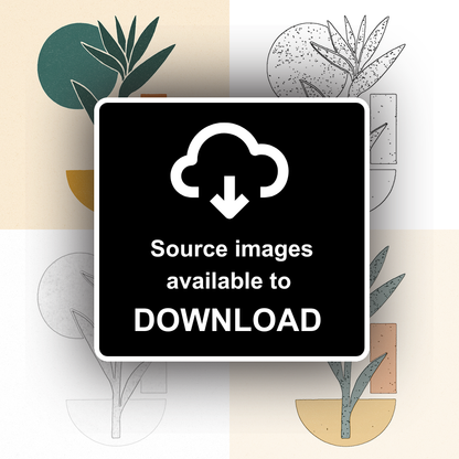 Flowers and Plants Linoprint-Style Art (c524)