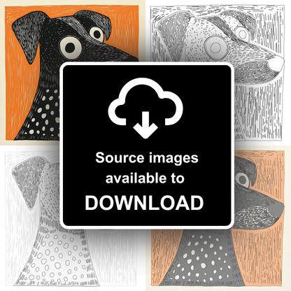 Dalmatian Linoprint-Style Art (1462-1)