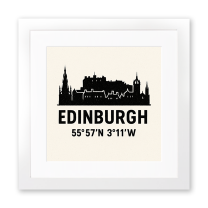 Place Coordinates Linoprint-Style Art (c303)