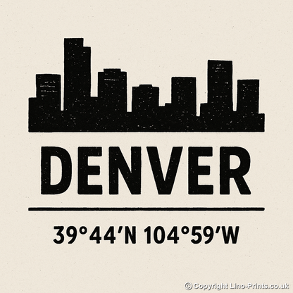 Place Coordinates Linoprint-Style Art (c314)