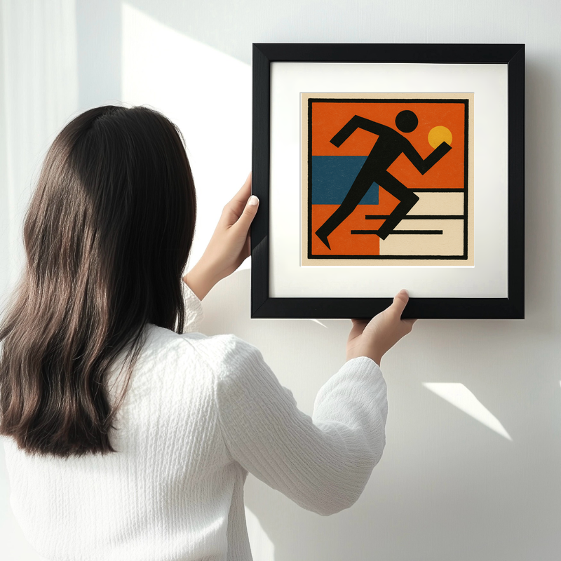 Bauhaus Design Linoprint-Style Art (c403)