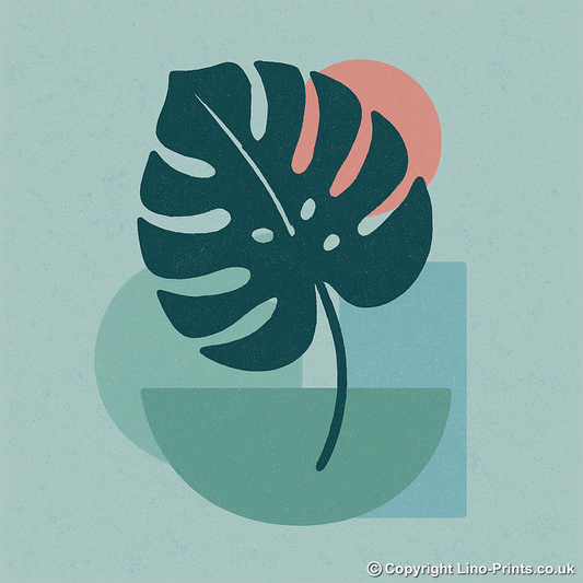 Flowers and Plants Linoprint-Style Art (c526)