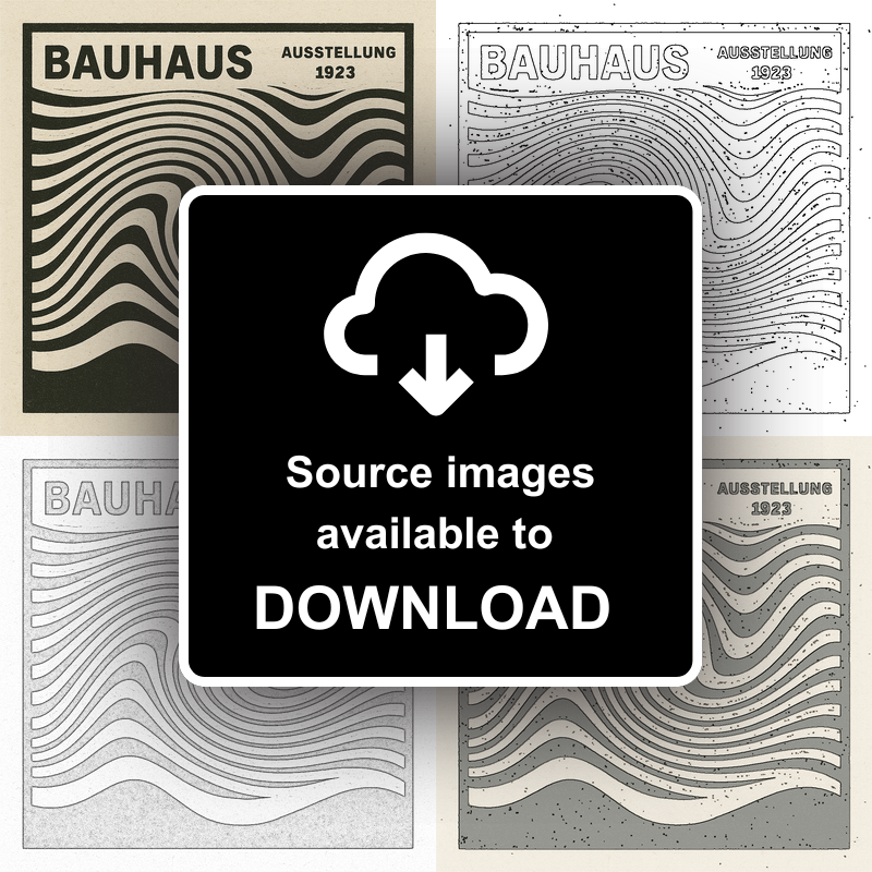 Bauhaus Design Linoprint-Style Art (c429)