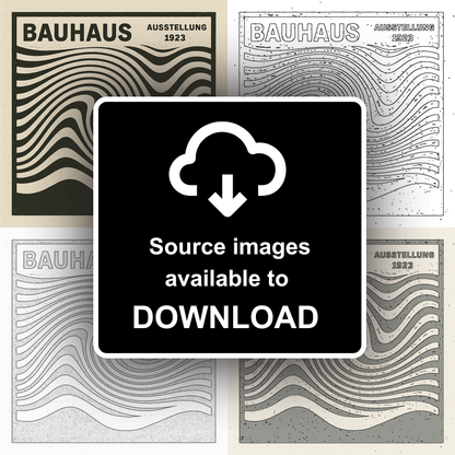 Bauhaus Design Linoprint-Style Art (c429)
