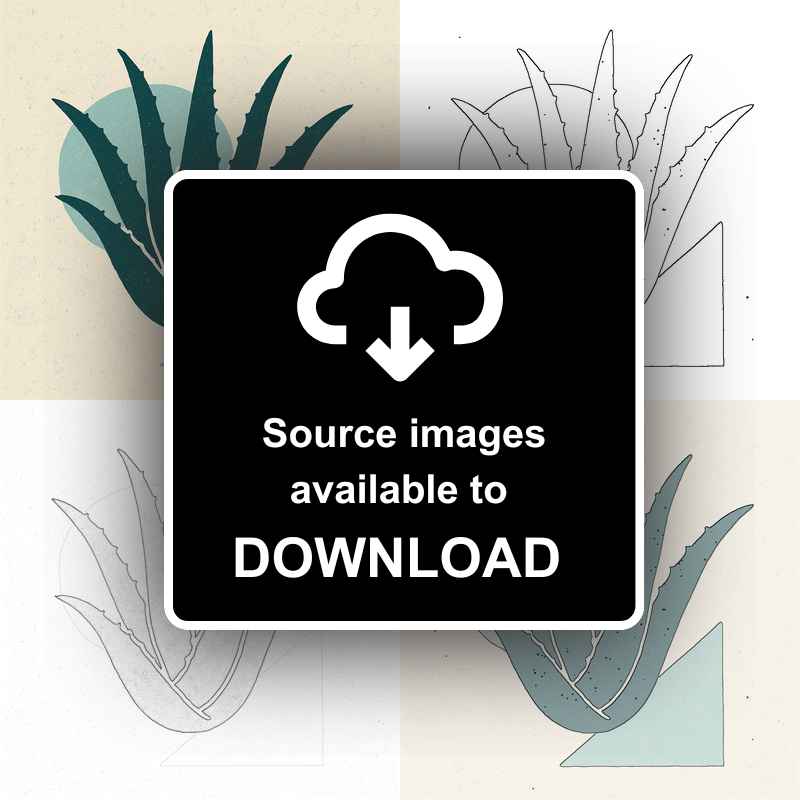 Flowers and Plants Linoprint-Style Art (c533)