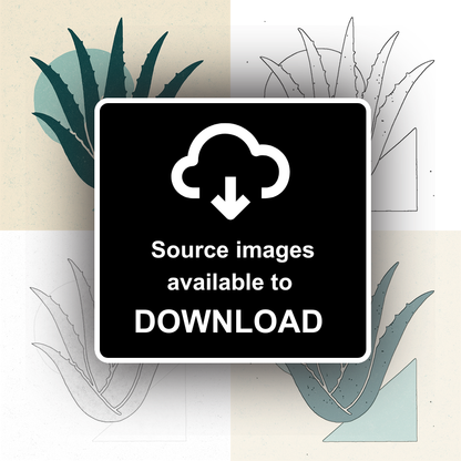 Flowers and Plants Linoprint-Style Art (c533)