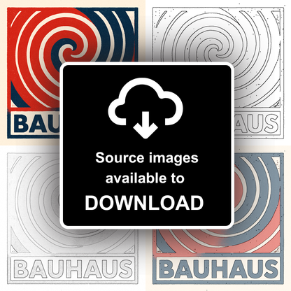 Bauhaus Design Linoprint-Style Art (c400)