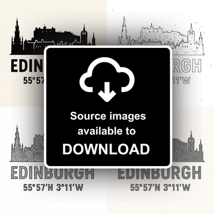 Place Coordinates Linoprint-Style Art (c303)