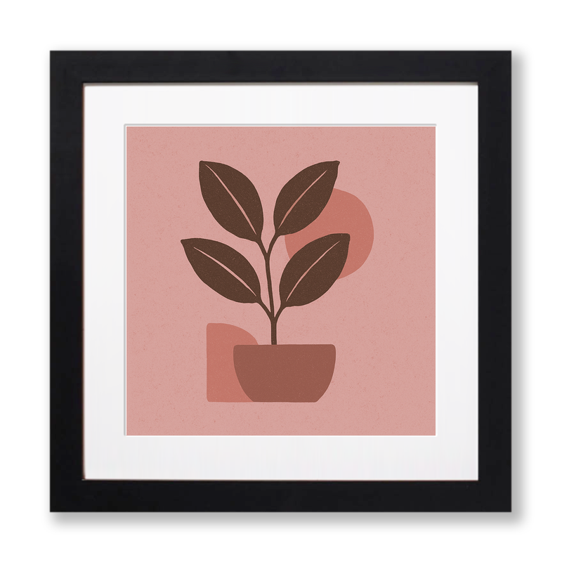 Flowers and Plants Linoprint-Style Art (c527)