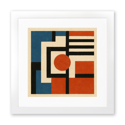 Bauhaus Design Linoprint-Style Art (c408)