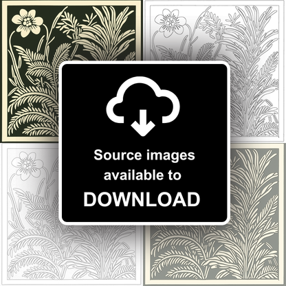 Fern Linoprint-Style Art (1713-1)