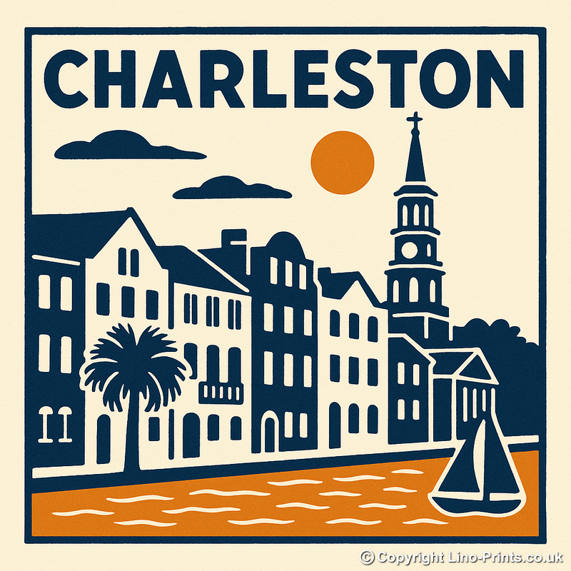 Cities Linoprint-Style Art (c215)