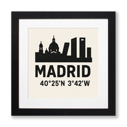 Place Coordinates Linoprint-Style Art (c257)