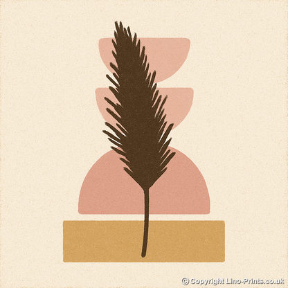 Flowers and Plants Linoprint-Style Art (c504)