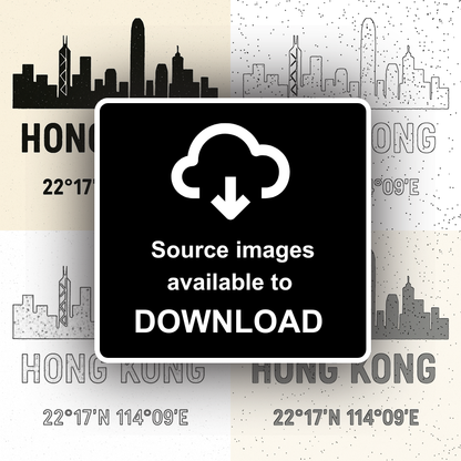 Place Coordinates Linoprint-Style Art (c341)