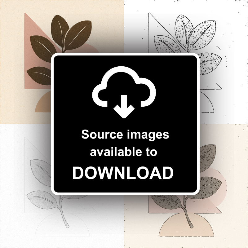 Flowers and Plants Linoprint-Style Art (c495)