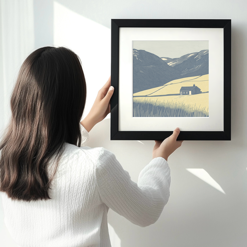 Place Fell in the Lake District Linoprint-Style Art (2506-4)