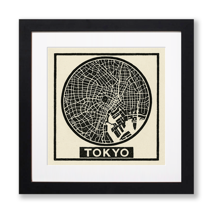 Maps Linoprint-Style Art (c29)