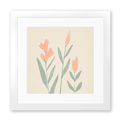 Gladiolus Linoprint-Style Art (1522-1)