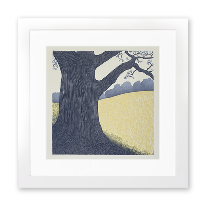 Bark texture on an old tree Linoprint-Style Art (2360-2)