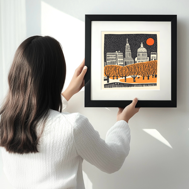 St Paul's Cathedral, London Linoprint-Style Art (195-2)