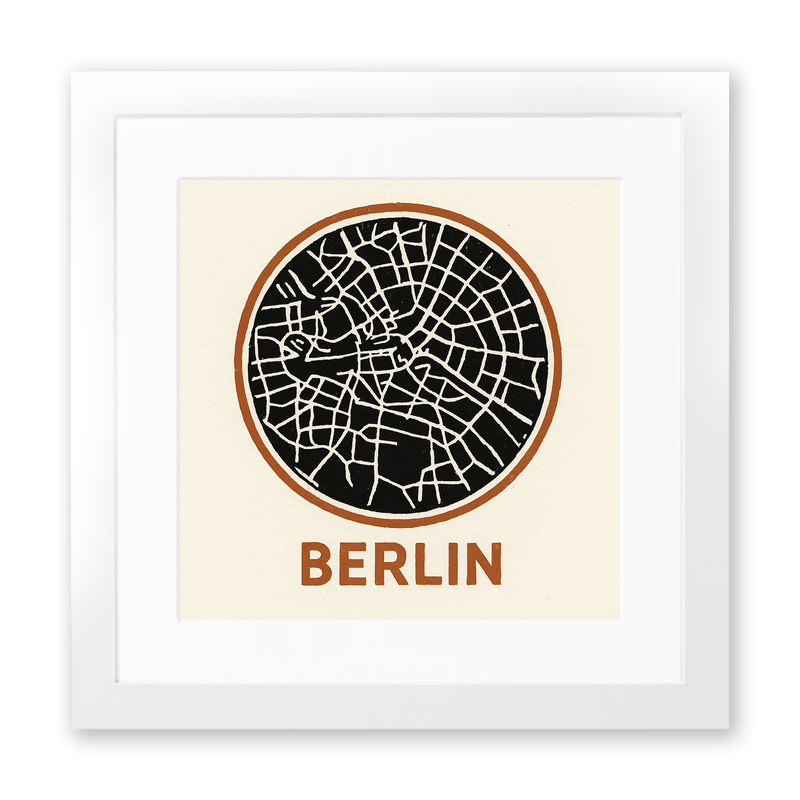Maps Linoprint-Style Art (c34)