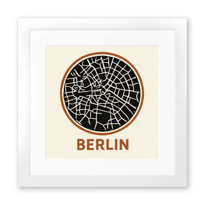 Maps Linoprint-Style Art (c34)