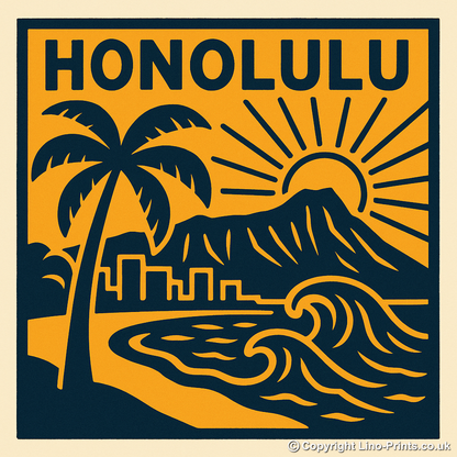 Cities Linoprint-Style Art (c180)