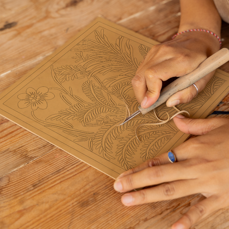 Fern Linoprint-Style Art (1713-1)