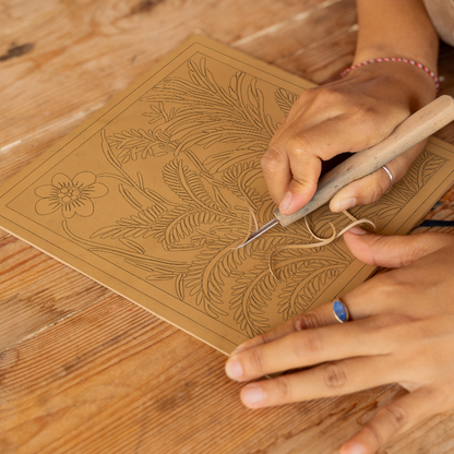 Fern Linoprint-Style Art (1713-1)