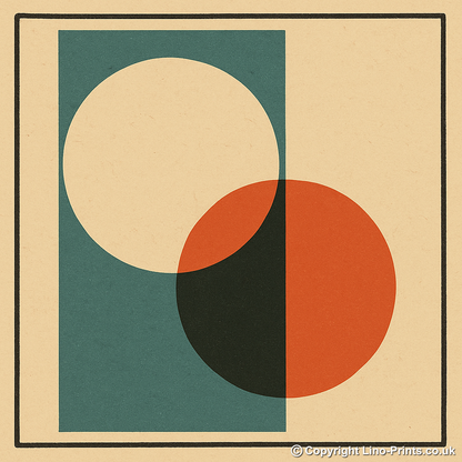 Bauhaus Design Linoprint-Style Art (c439)