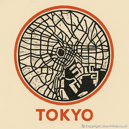 Maps Linoprint-Style Art (c44)