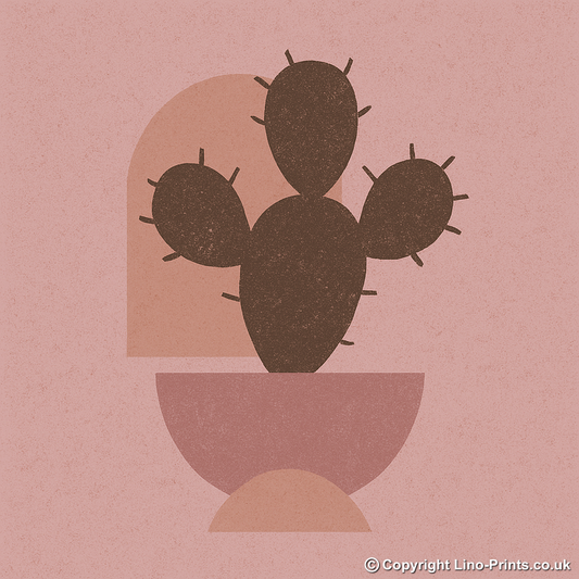 Flowers and Plants Linoprint-Style Art (c512)