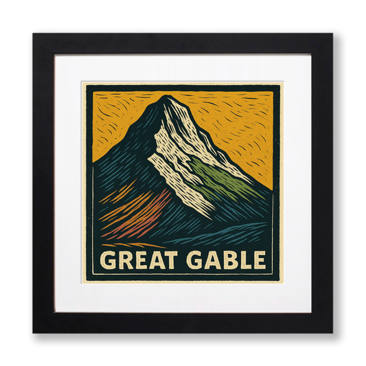 Mountains Linoprint-Style Art (c395)