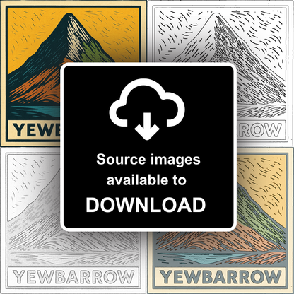 Mountains Linoprint-Style Art (c379)