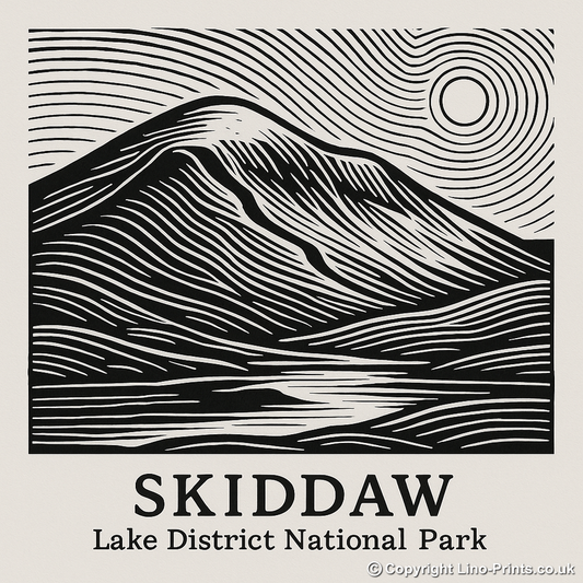 Mountains Linoprint-Style Art (c365)