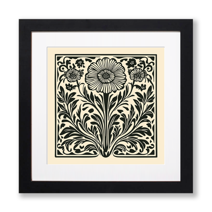 Helenium Linoprint-Style Art (1718-1)